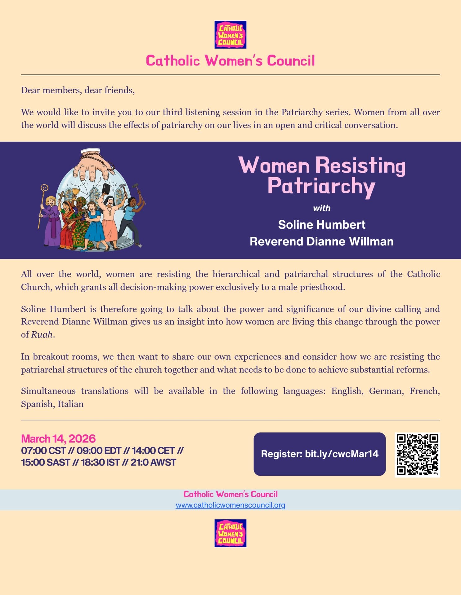 Catholic Women's Council Zoom: Women Resisting Patriarchy - Association ...